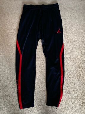 Jordan Black Track Pants with Red Trim